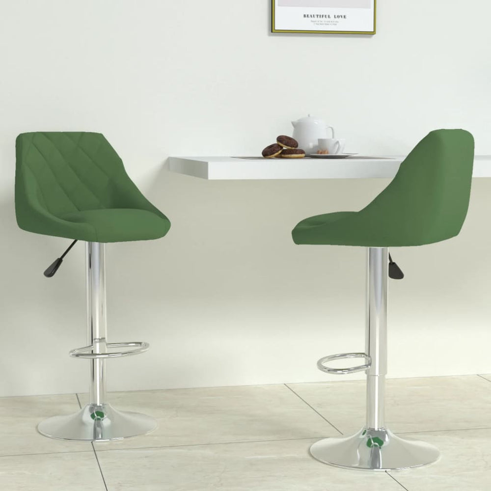 Bar stools, 2 pcs., dark green, velvet
