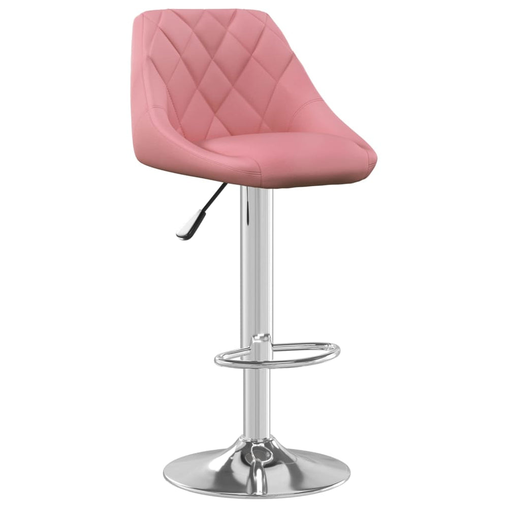 Bar stools, 2 pcs, pink, velvet