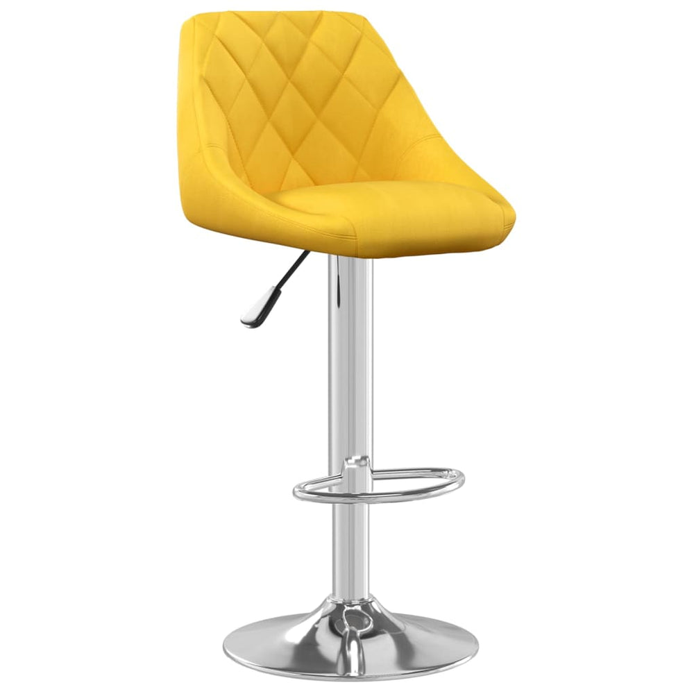 Bar stools, 2 pcs., mustard yellow, velvet