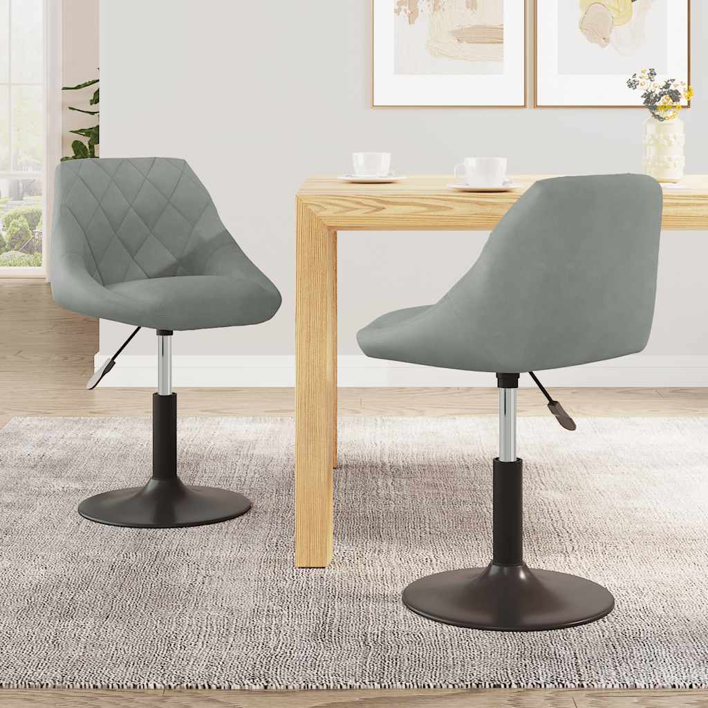 Swivel Dining Chairs, 2 pcs., Light Grey, Velvet