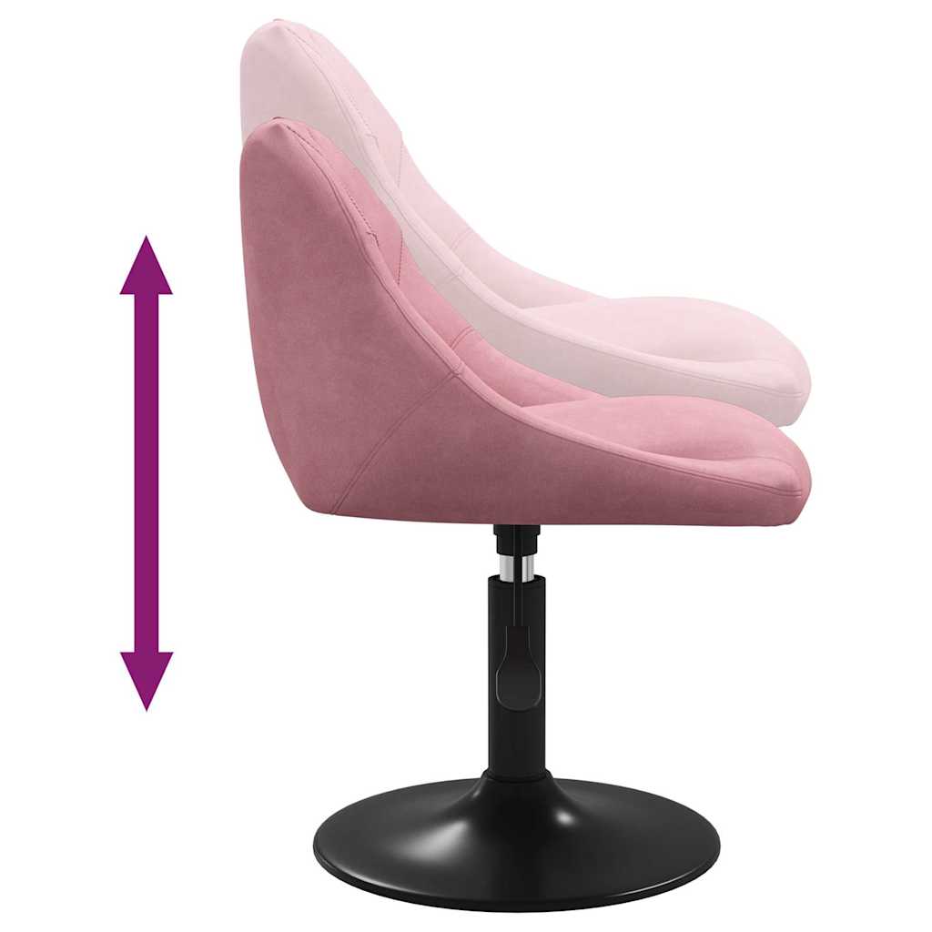 Swivel Dining Chairs, 2 pcs, Pink, Velvet