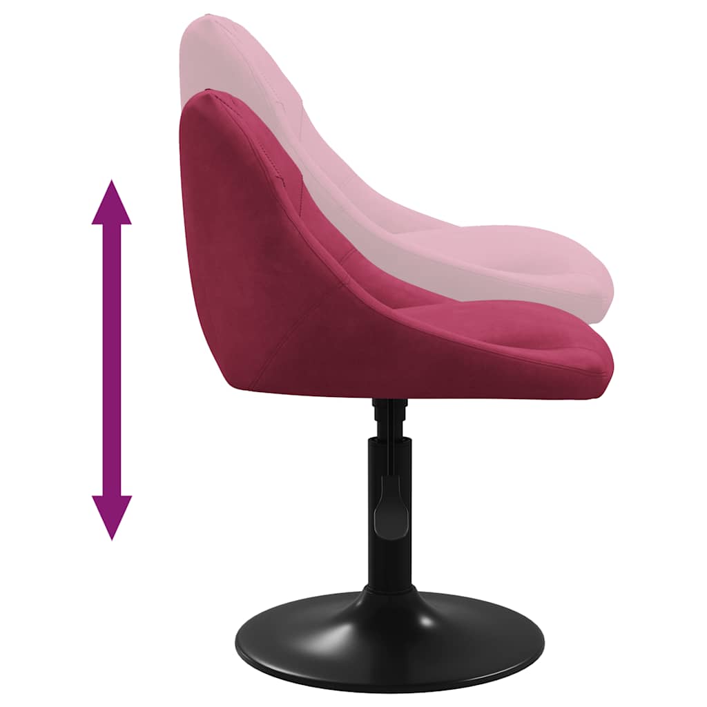 Swivel Dining Chairs, 2 pcs., Wine Red, Velvet