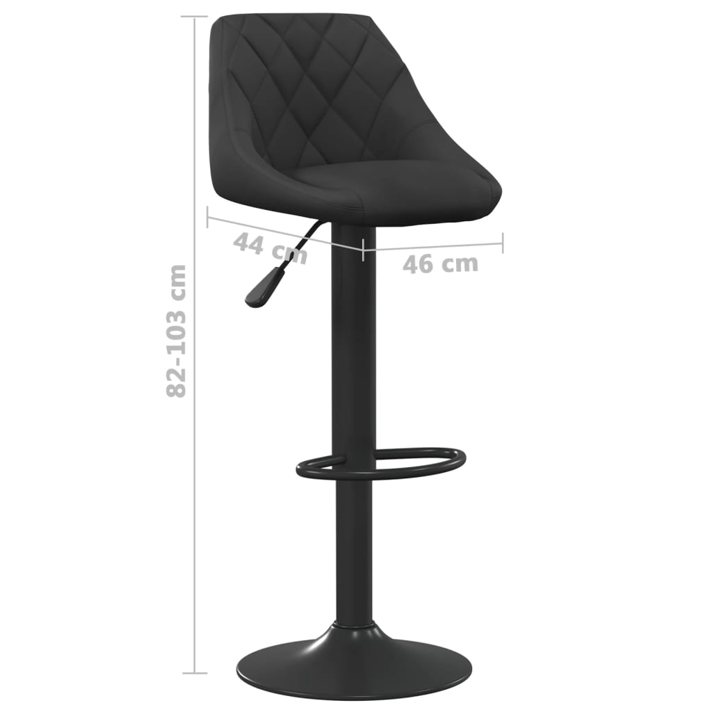 Bar stool, black, velvet