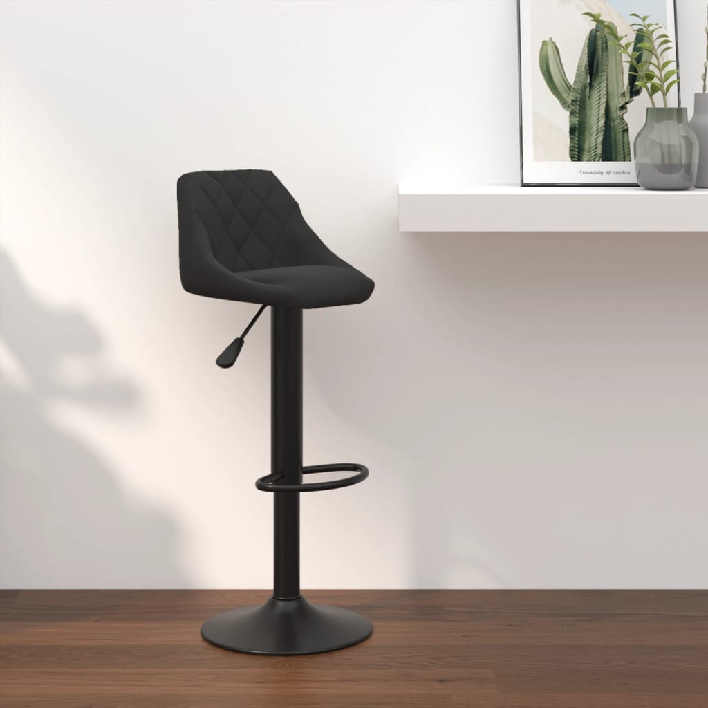 Bar stool, black, velvet