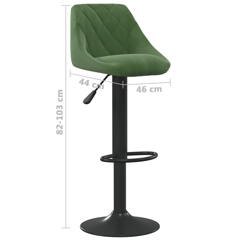 Bar stool, dark green, velvet