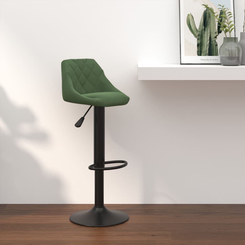 Bar stool, dark green, velvet