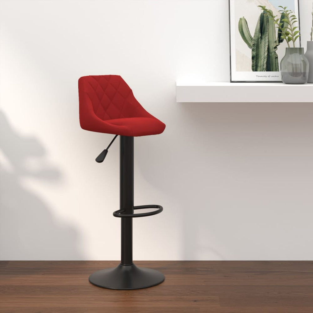 Bar stool, burgundy, velvet