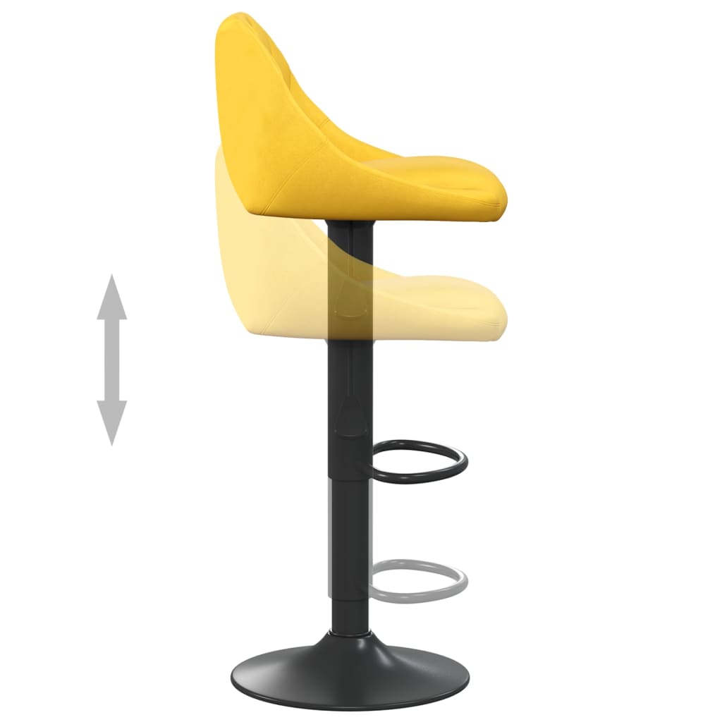 Bar stool, mustard yellow, velvet
