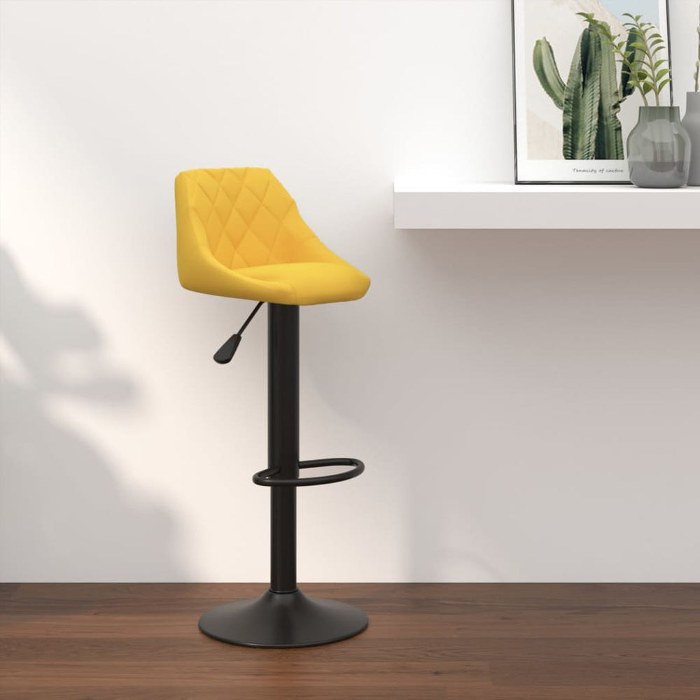 Bar stool, mustard yellow, velvet