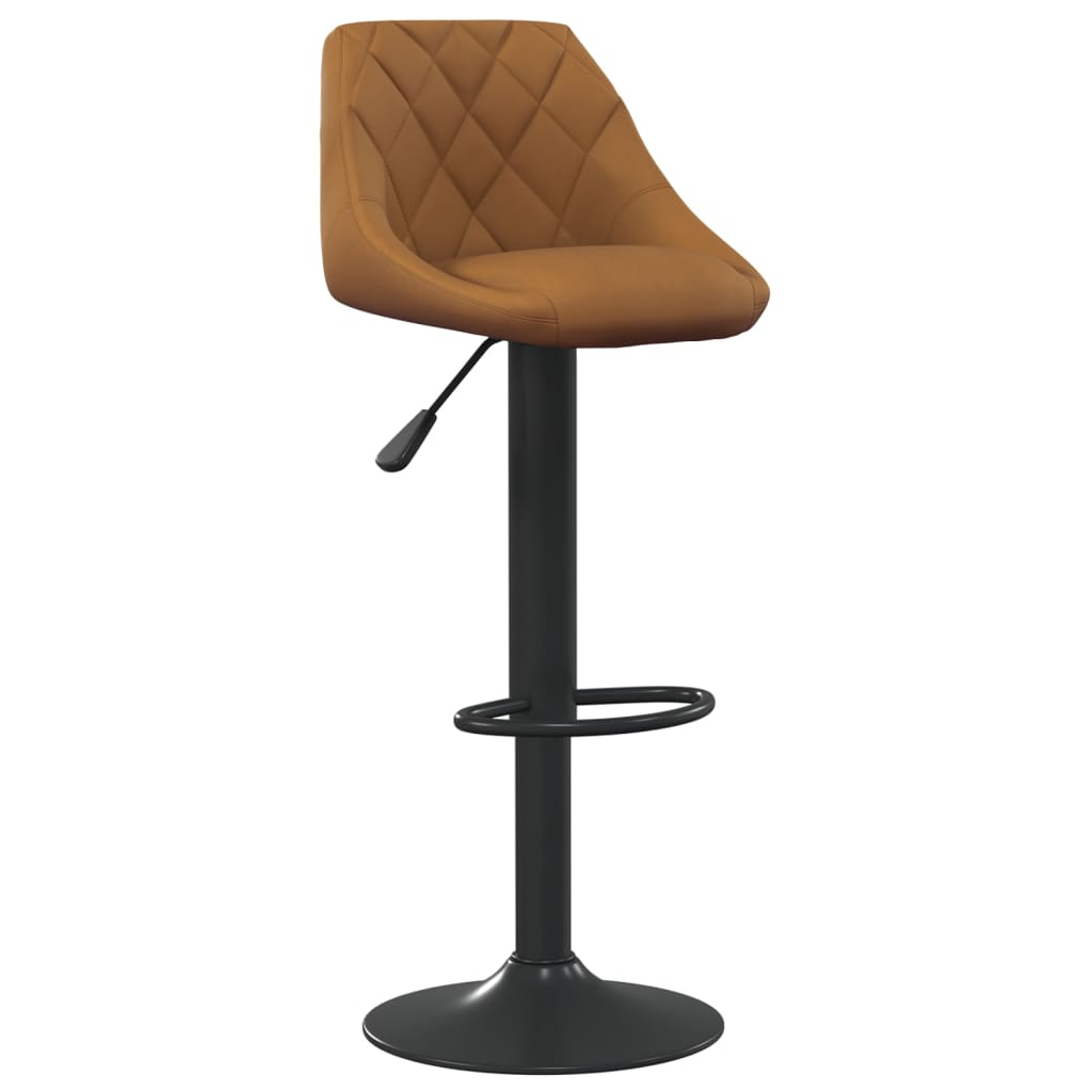 Bar stools, 2 pcs., brown, velvet