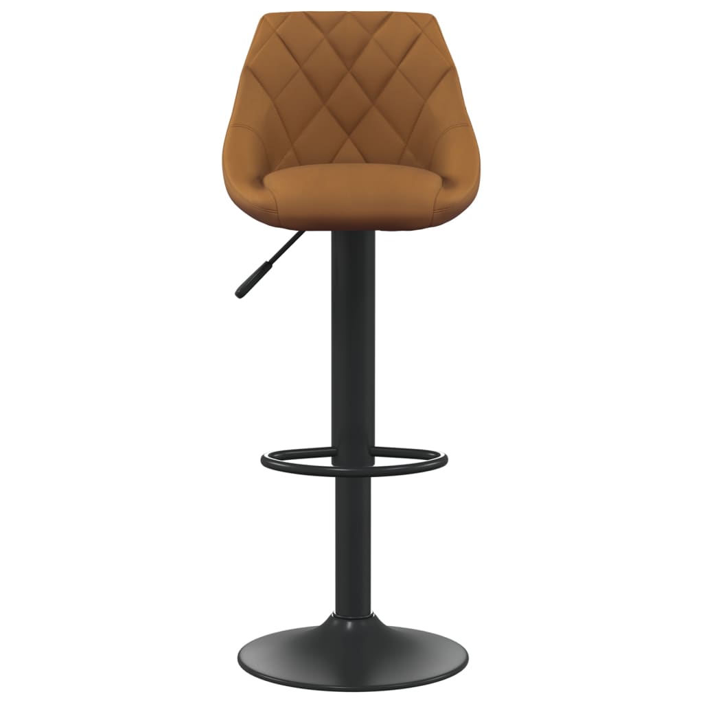 Bar stools, 2 pcs., brown, velvet