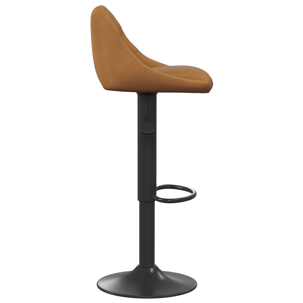 Bar stools, 2 pcs., brown, velvet