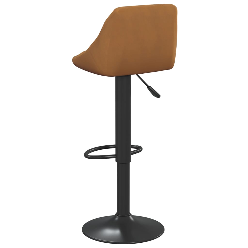 Bar stools, 2 pcs., brown, velvet
