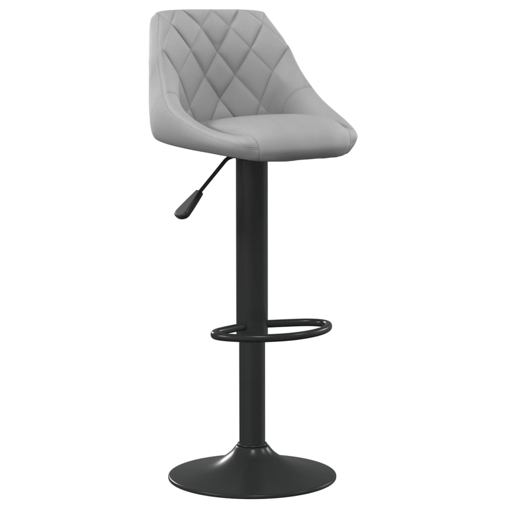 Bar stools, 2 pcs, light grey, velvet