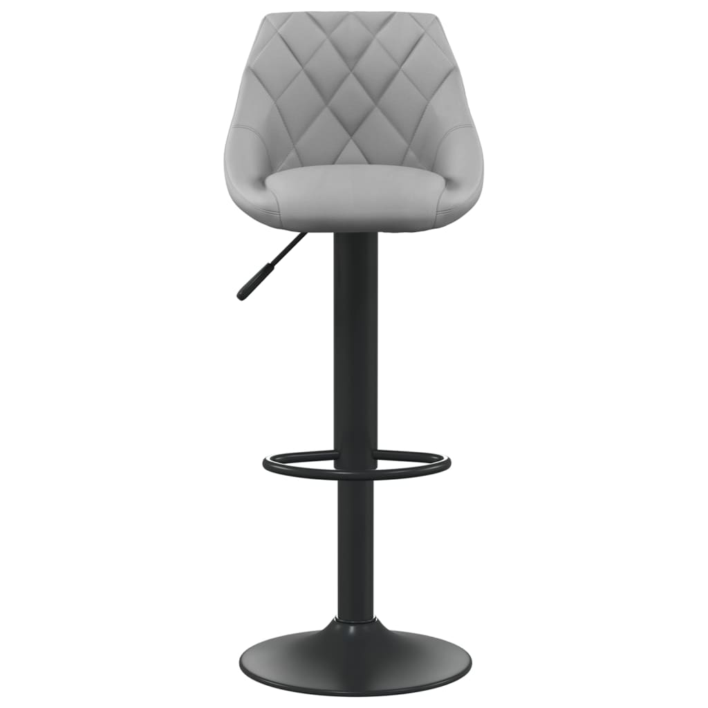 Bar stools, 2 pcs, light grey, velvet
