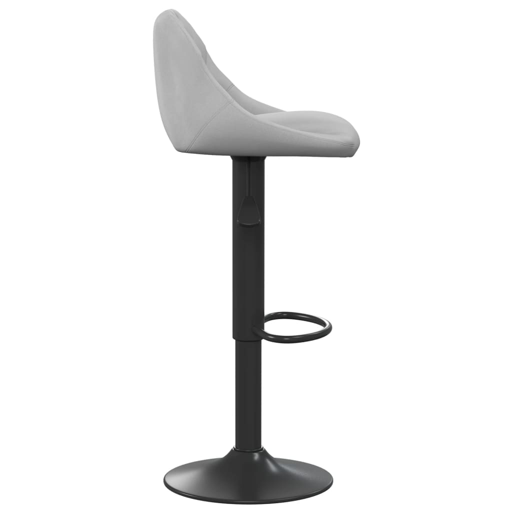 Bar stools, 2 pcs, light grey, velvet