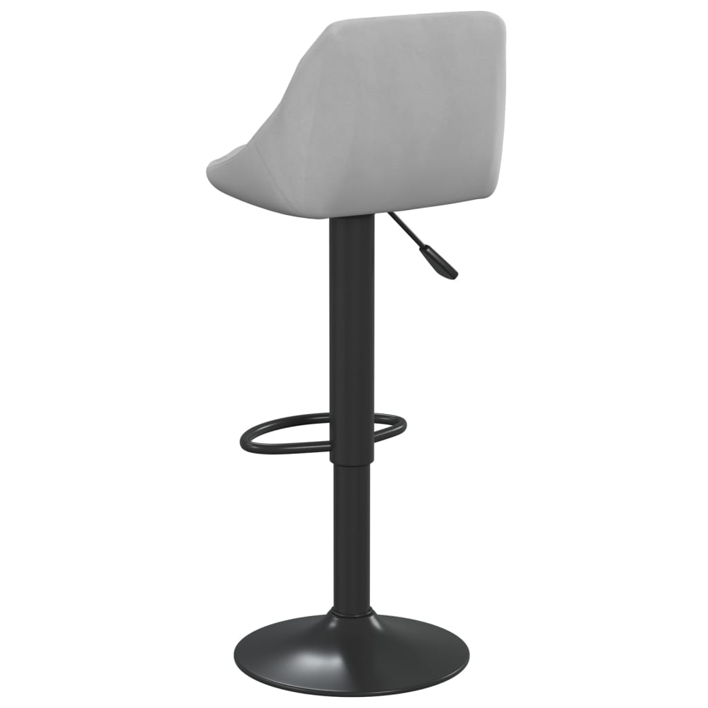 Bar stools, 2 pcs, light grey, velvet
