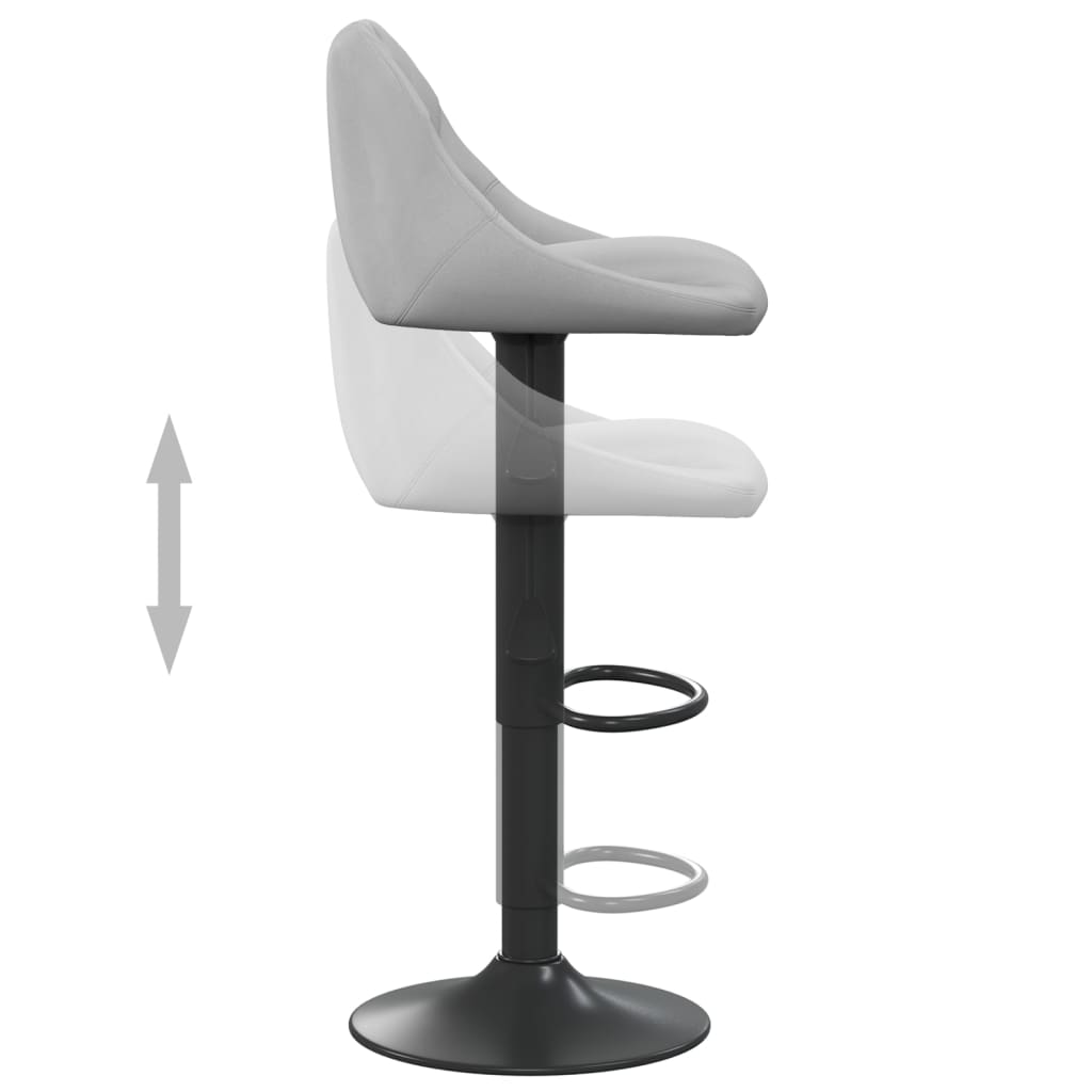 Bar stools, 2 pcs, light grey, velvet