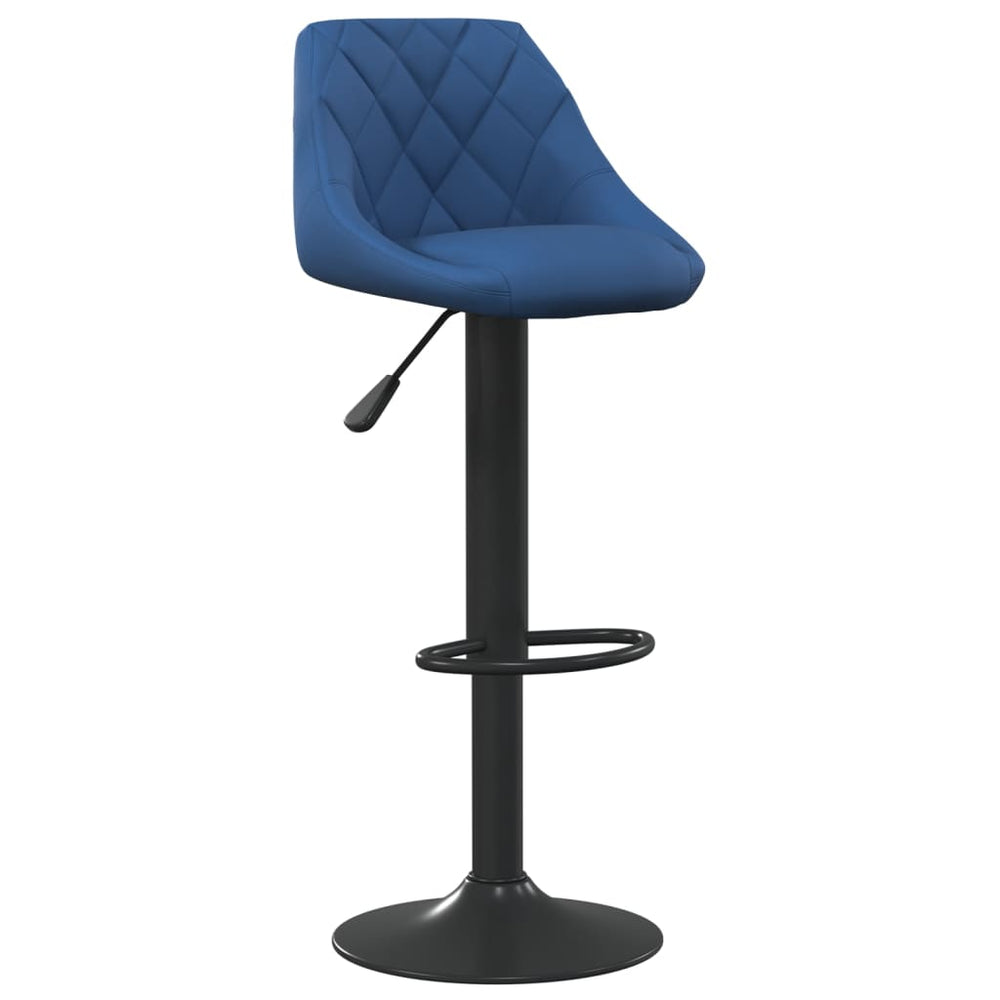 Bar stools, 2 pcs, blue, velvet