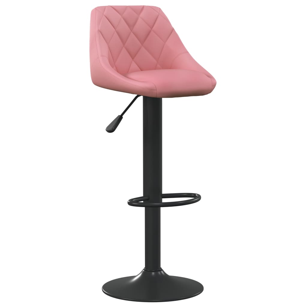 Bar stools, 2 pcs, pink, velvet