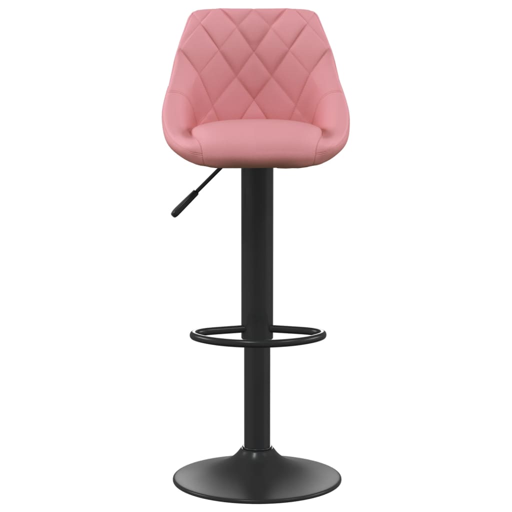 Bar stools, 2 pcs, pink, velvet