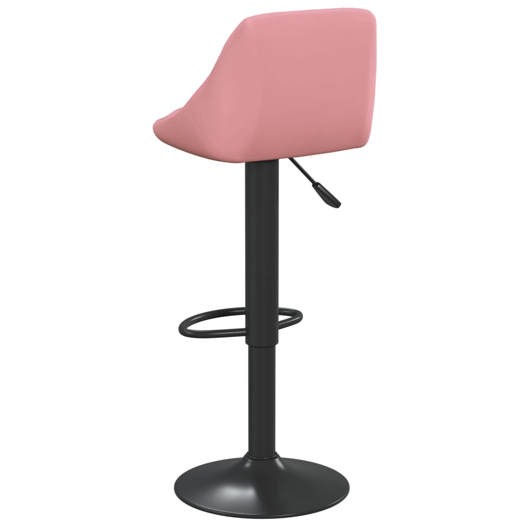 Bar stools, 2 pcs, pink, velvet