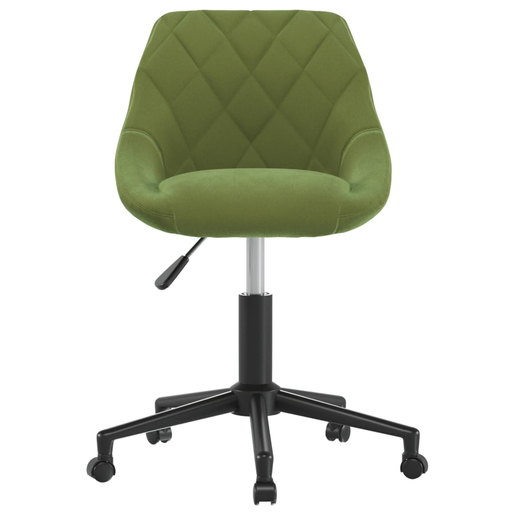 Swivel office chair, light green, velvet