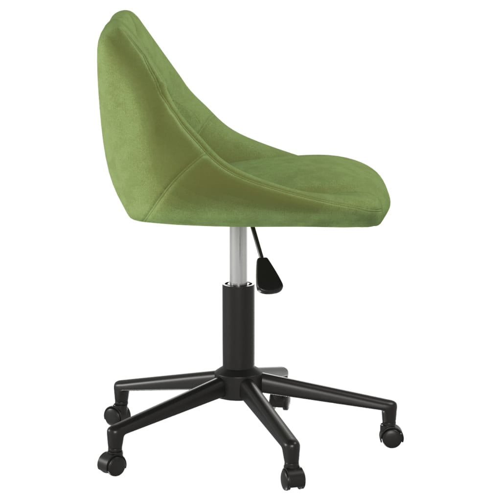 Swivel office chair, light green, velvet