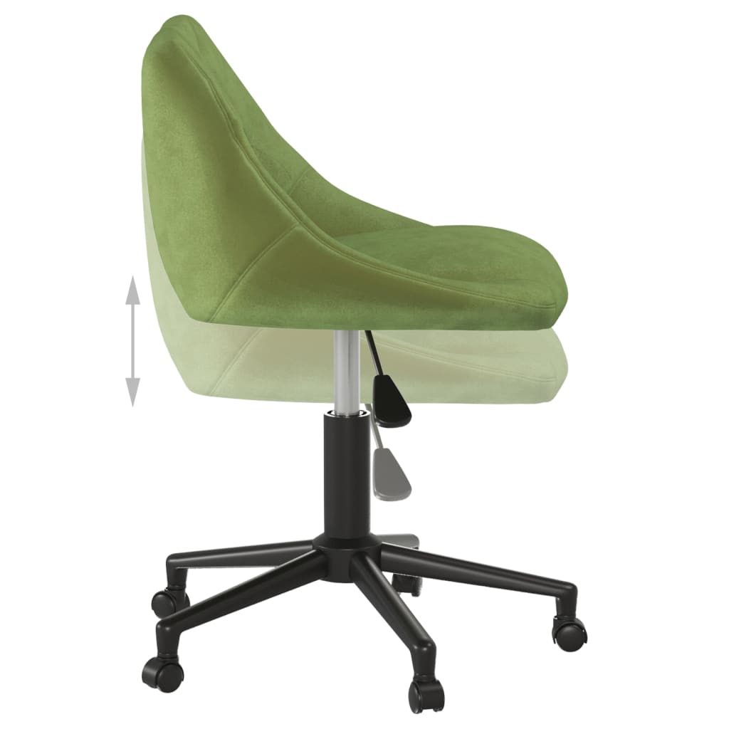 Swivel office chair, light green, velvet