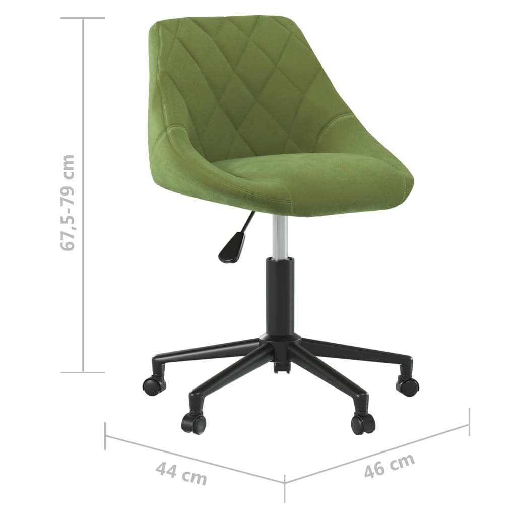 Swivel office chair, light green, velvet