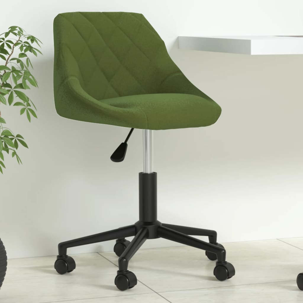 Swivel office chair, light green, velvet