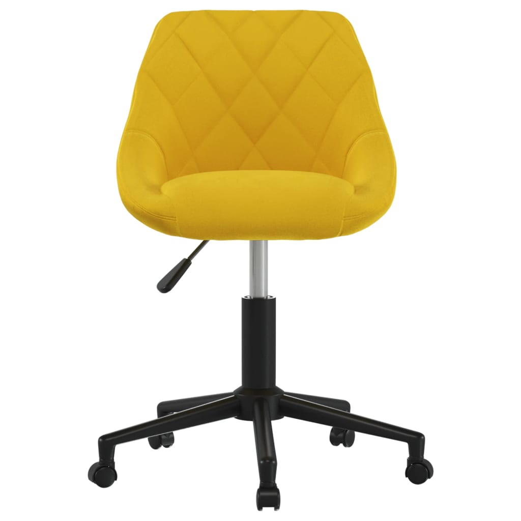 Swivel office chair, mustard yellow, velvet