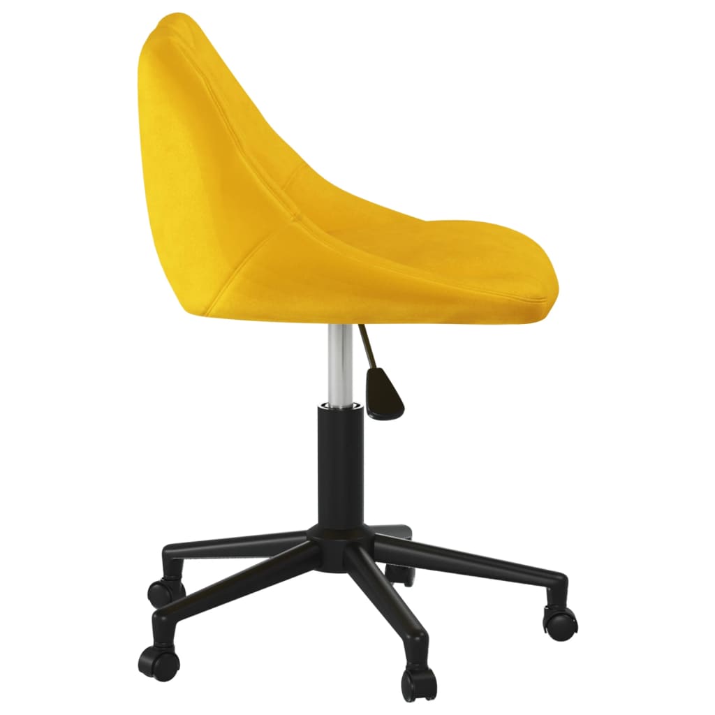 Swivel office chair, mustard yellow, velvet