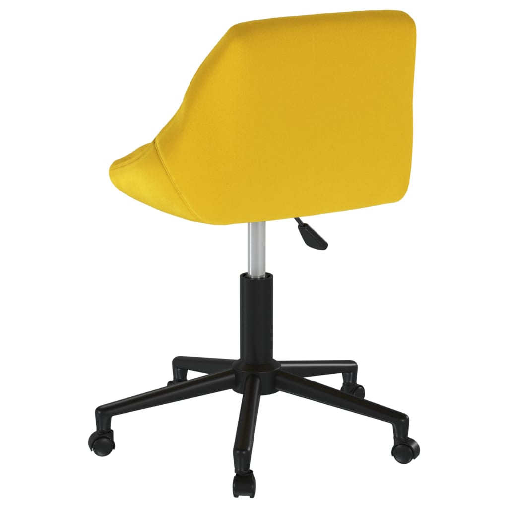 Swivel office chair, mustard yellow, velvet