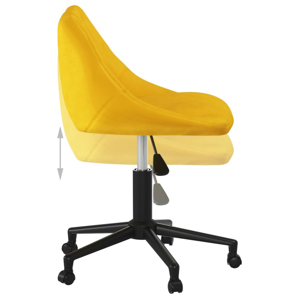 Swivel office chair, mustard yellow, velvet