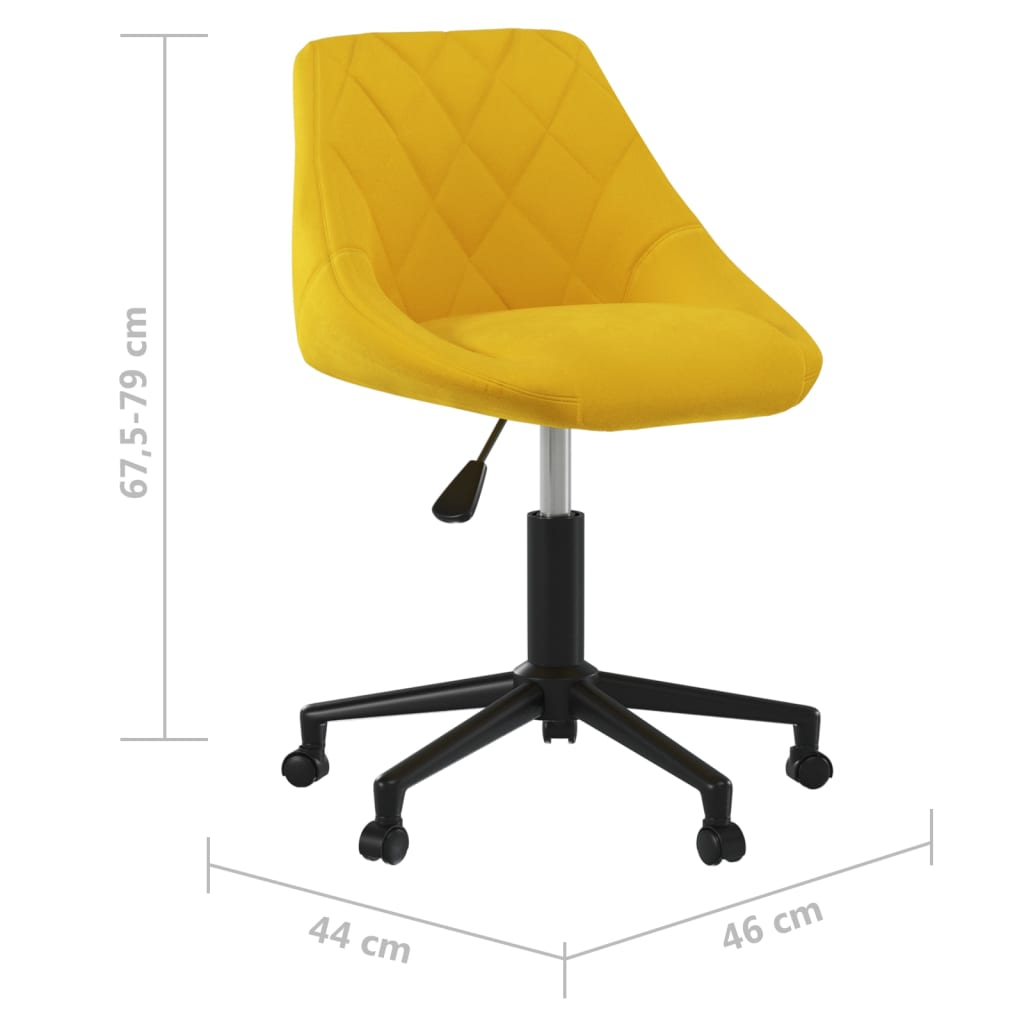 Swivel office chair, mustard yellow, velvet
