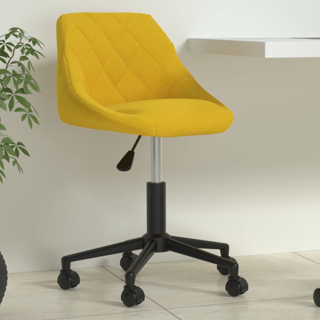 Swivel office chair, mustard yellow, velvet