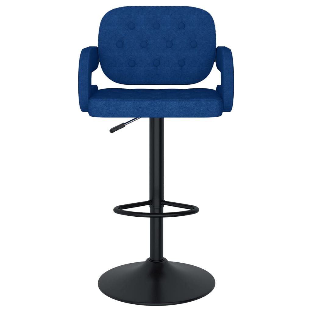 Bar stools, 2 pcs, blue, fabric