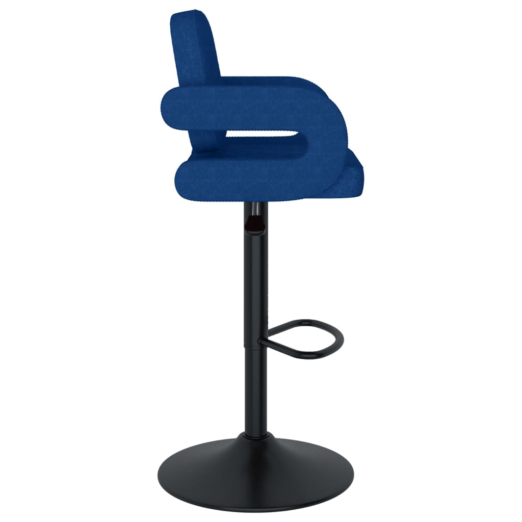 Bar stools, 2 pcs, blue, fabric