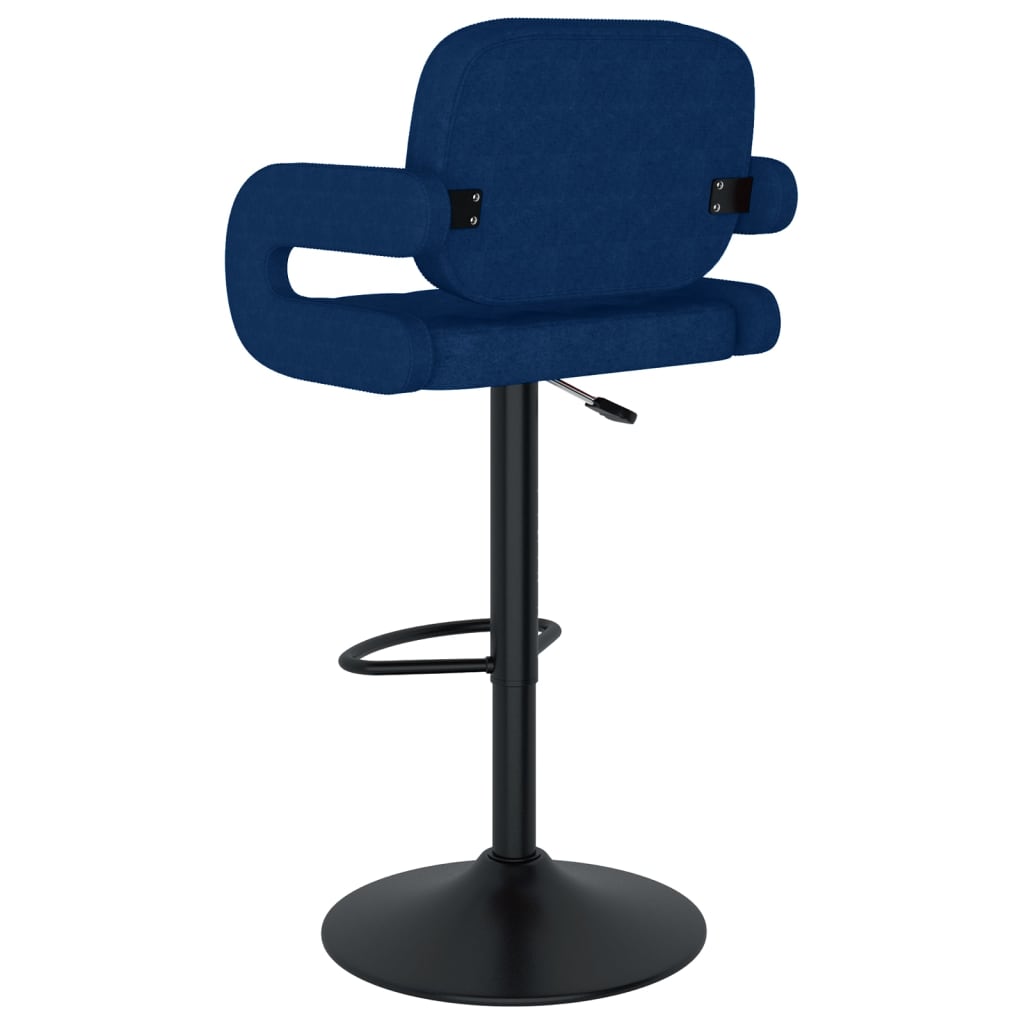 Bar stools, 2 pcs, blue, fabric