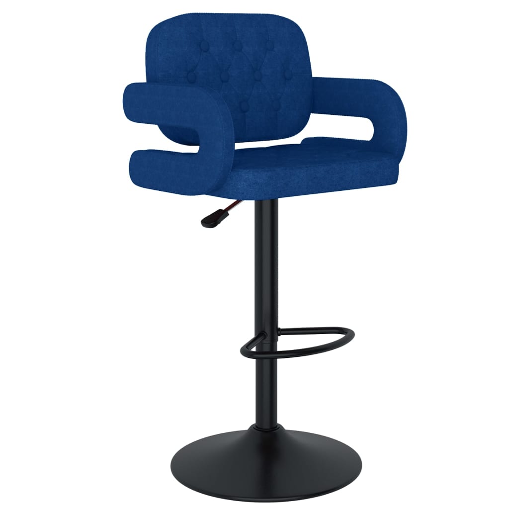Bar stools, 2 pcs, blue, fabric