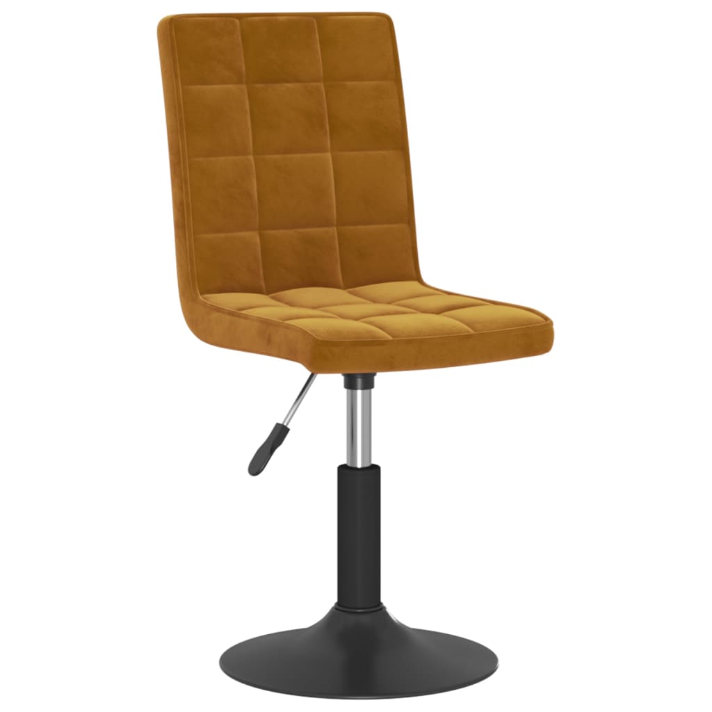 Swivel Dining Chairs, 2 pcs., Brown, Velvet