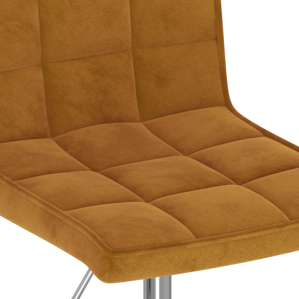 Swivel Dining Chairs, 2 pcs., Brown, Velvet