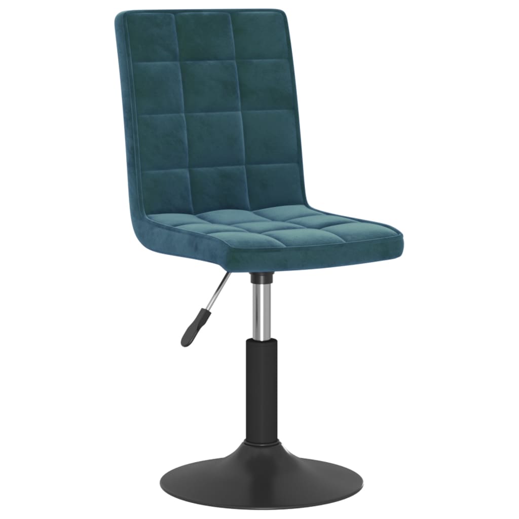 Swivel dining chairs, 2 pcs, blue, velvet
