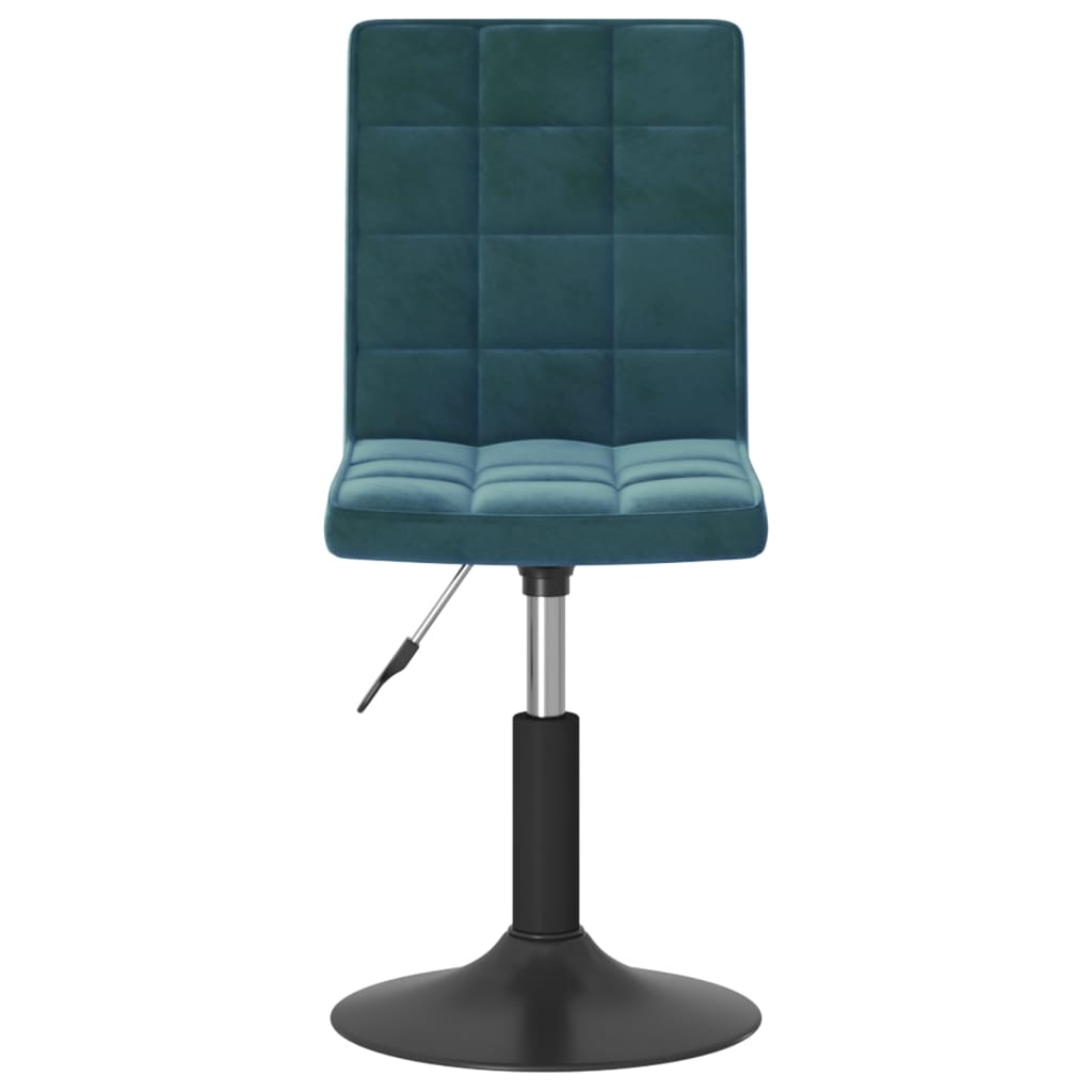 Swivel dining chairs, 2 pcs, blue, velvet