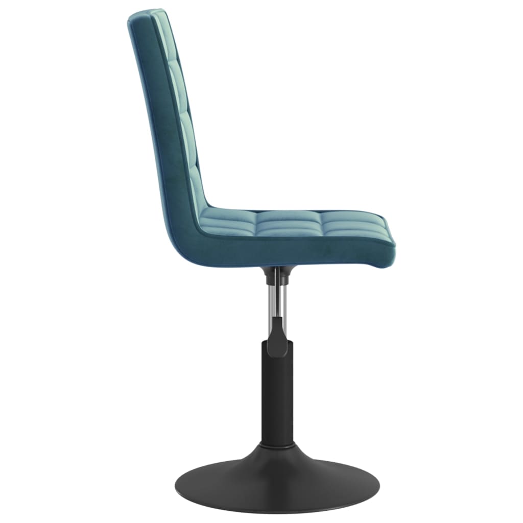 Swivel dining chairs, 2 pcs, blue, velvet