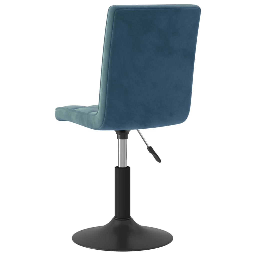 Swivel dining chairs, 2 pcs, blue, velvet