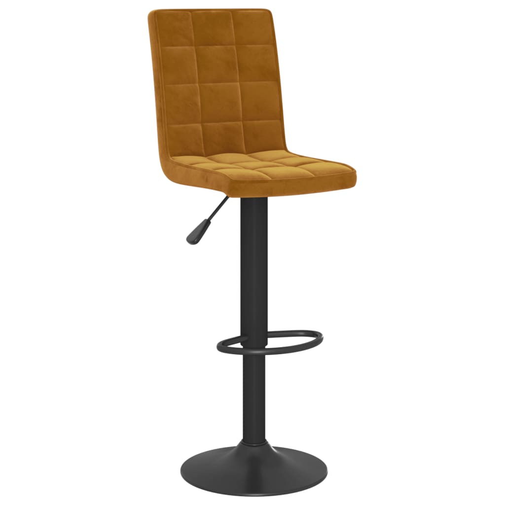 Bar stools, 2 pcs, brown, velvet
