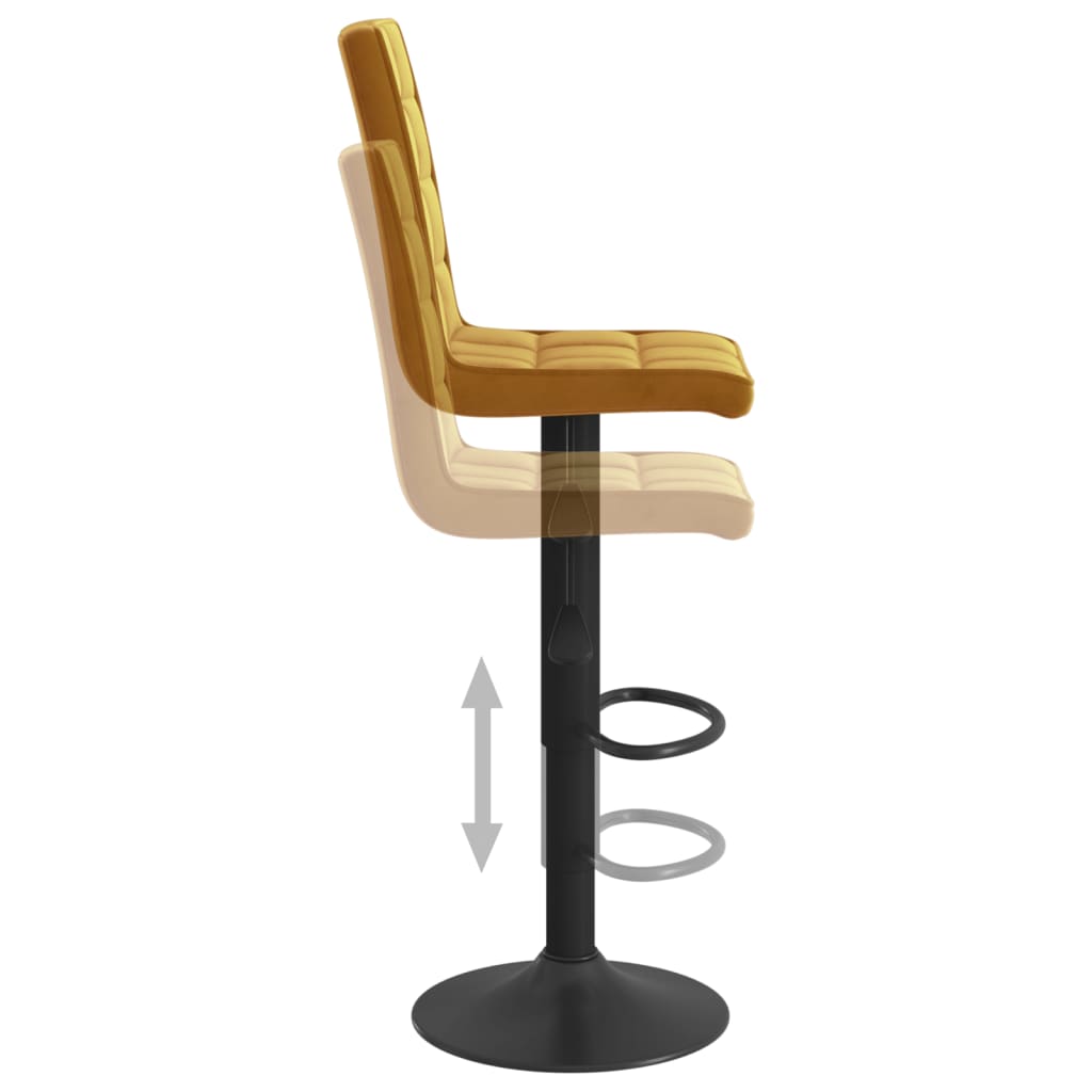 Bar stools, 2 pcs, brown, velvet