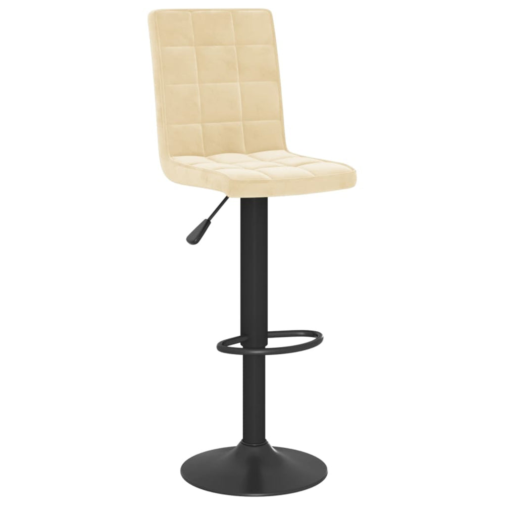 Bar stools, 2 pcs., cream, velvet